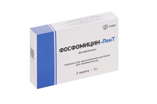 Фосфомицин-ЛекТ 3 гр 8 гр 2 шт порошок для приготовления раствора для приема внутрь