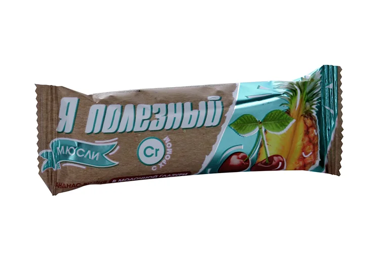 Батончик мюсли Я полезный ананас / вишня с хромом 25 гр