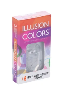 Линзы Illusion colors el. Grey Glow контактные -2,5/14,0/8,6/2 шт