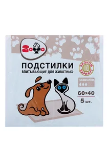 Подстилка Modum Zoooo Standard впитывающая 60×40 для животных 5 шт
