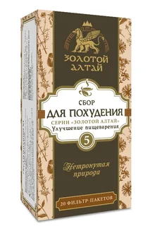 Для похудения сбор №5 Золотой Алтай улучшение пищеварения 1,5 гр 20 шт