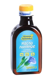 Масло Компас здоровья льняное Омега3 холодный отжим, 200 мл