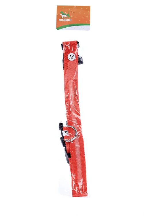 Ошейник с подсветкой М 40-45 см 3 режима свечения красный