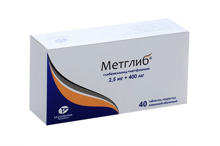 Метглиб таблетки 2.5+400 мг 40 шт