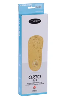 Стельки Orto 2/3 ортопед двухслойные натур кожа поддерживающие свод стопы р 35-36