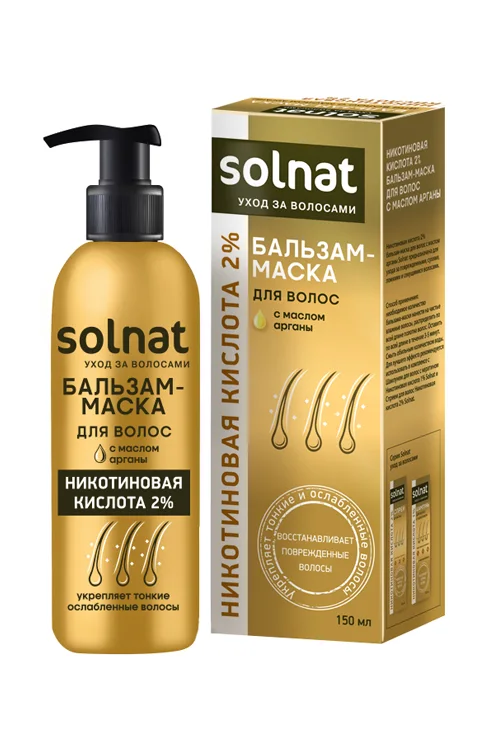 Solnat Никотиновая кислота 1% шампунь для волос с кератином 150 мл