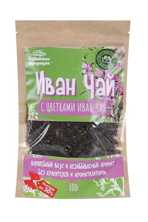 Иван-чай ферментированный с цветками иван-чая 100 гр крафт-пакет