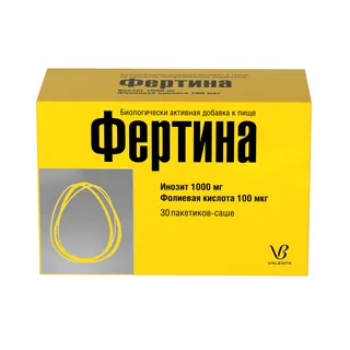 Фертина Инозит 1000 мг фоливая кислота 100 мкг 3 гр пак 30 шт