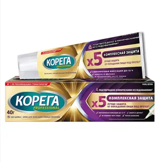 Корега Профешнл Комплексная Защита / Макс. фикс.+Прилегание Крем для Фиксации Зубных Протезов 40 гр