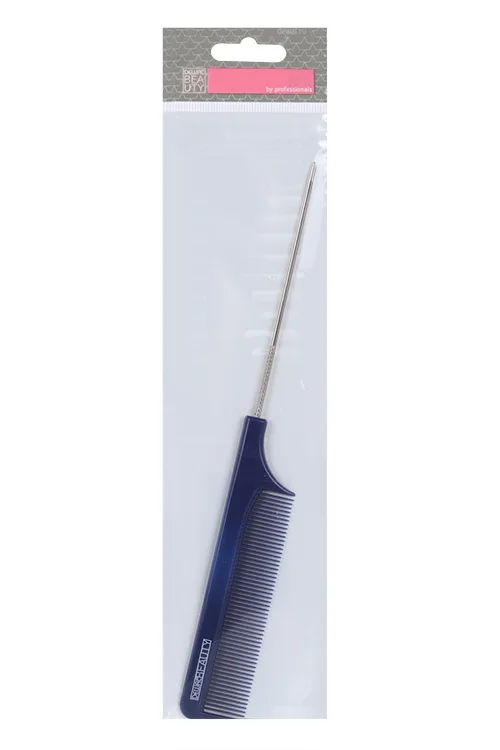 Расческа 22 см Dewal Beauty с металлическим хвостиком синяя DBS6105
