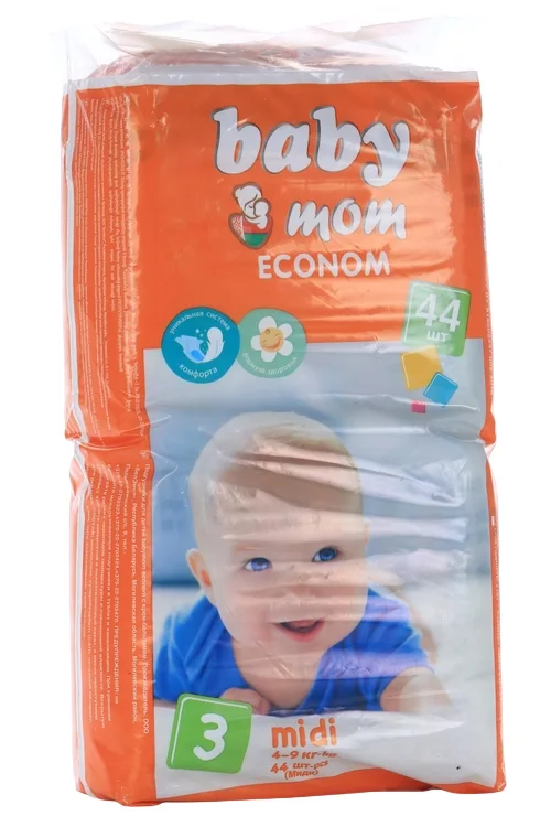 Подгузники Baby mom econom Midi (4-9 кг) 44 шт