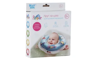 Круг Roxy-Kids Flipper на шею для купания малышей желтый