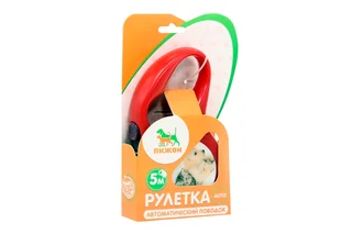 Рулетка с принтом "Милашка" 5 м вес животного до 15 кг красная