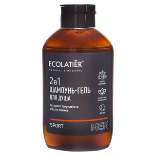 Шампунь-гель для душа 2в1 мужской Sport 400 мл Ecolatier