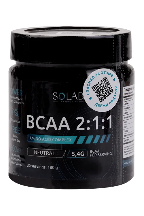 Bcaa 2:1:1 Solab без вкуса, 180 г, (30 порций)