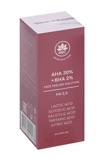 Пилинг NSC AHA 30%+BHA 2% кислотный для лица, 30 мл