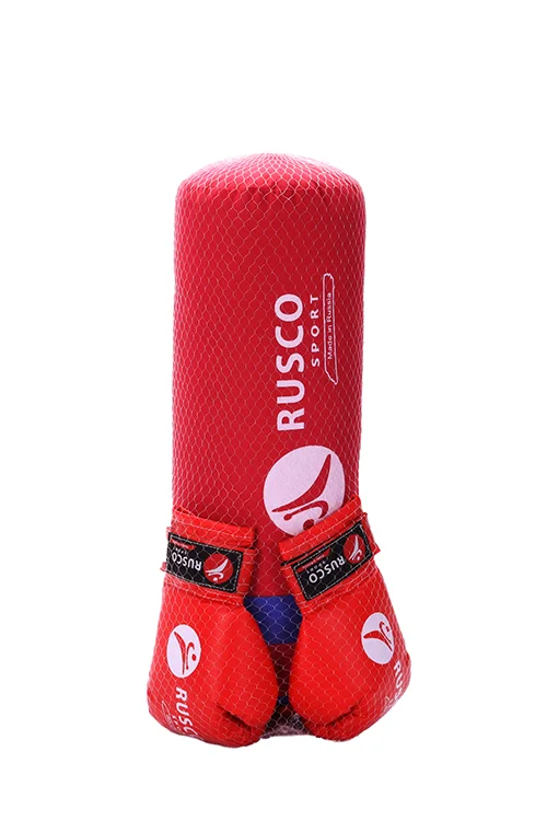 Набор боксерский для начинающих Rusco Sport мешок+перчатки цвет красный 6 OZ