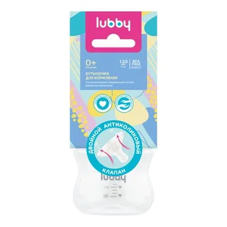 Бутылочка Lubby полипроп сос мол шир гор для кормления (0 мес+), 120 мл, арт34564
