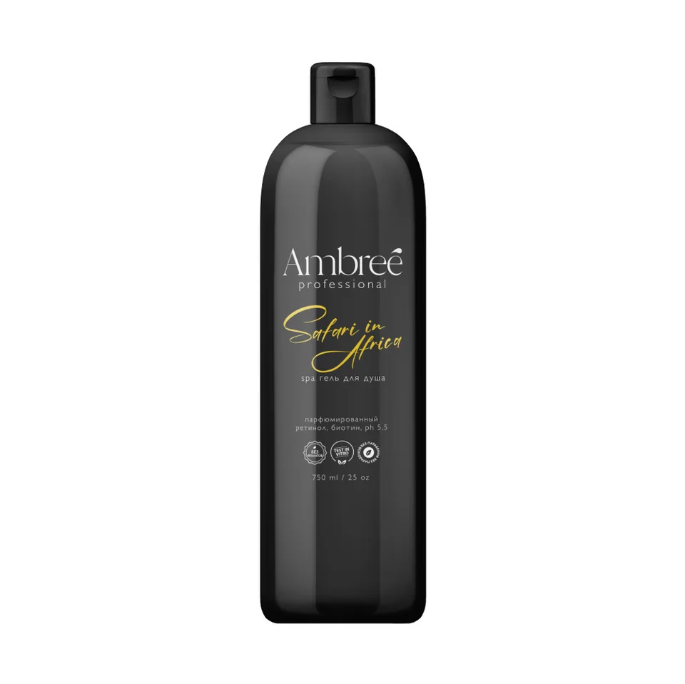 Увлажняющий парфюмированный spa гель для душа Ambree professional Safari in Africa 750 мл