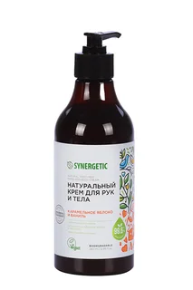 Крем Synergetic натур Карамельное яблоко / ваниль для рук / тела 380 мл