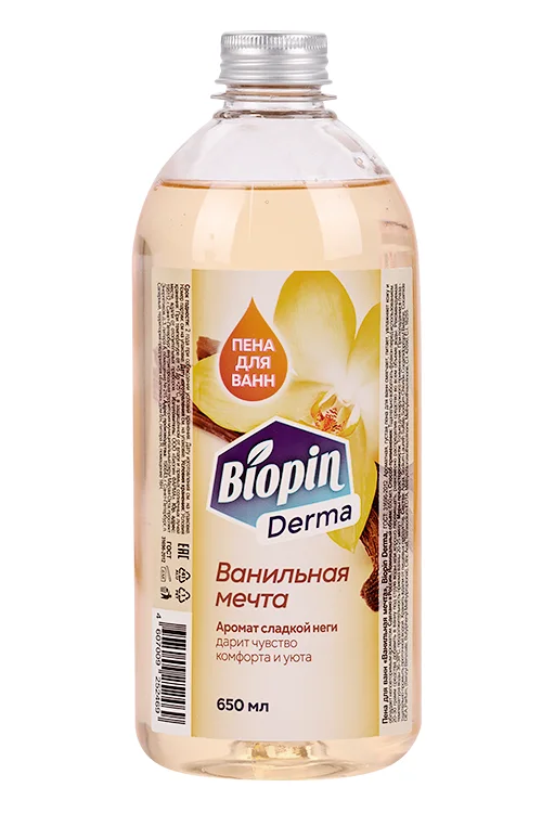 Пена для ванн Biopin Derma Ванильная мечта, 650 мл