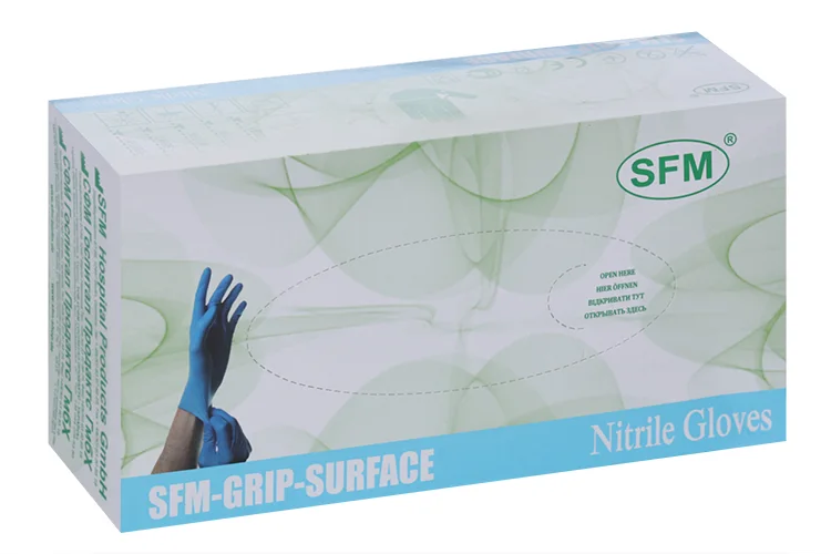 Перчатки SFM-Grip-Surface смотр / нитрил / неопудр / нестерил / синтетич / синие, 50 шт, пара размер М