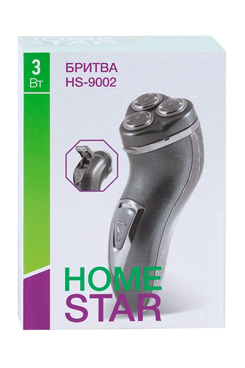 Электробритва Homestar HS-9002 АКБ роторная 3 головки серая