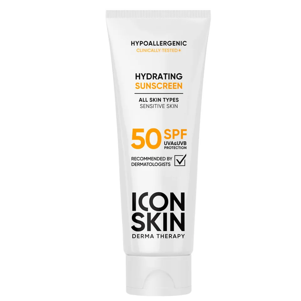 Крем для лица увлажняющий солнцезащитный SPF 50 для всех типов кожи, 75 мл, Icon Skin