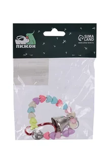 Игрушка для птиц Кольцо из бусин с колокольчиком 6×17 см