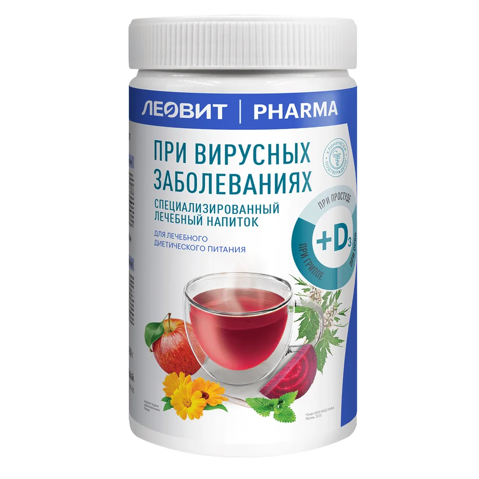 Кисель При вирусных заболеваниях, с витамином D, 400 г, Леовит Фарма
