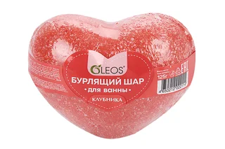 Средство для ванн Олеос Бурлящий шар Клубника Сердце 125 гр