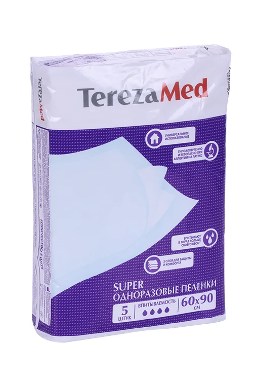 Пеленки TerezaMed супер однораз 60×90 см 5 шт