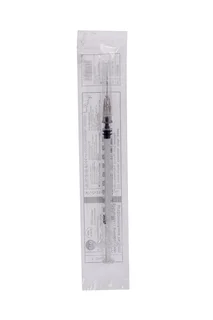 Шприц инсулин 3-х комп Vogt Medical U-100 с надетой иглой 27G 1/2"(0,4×13 мм) 1 мл