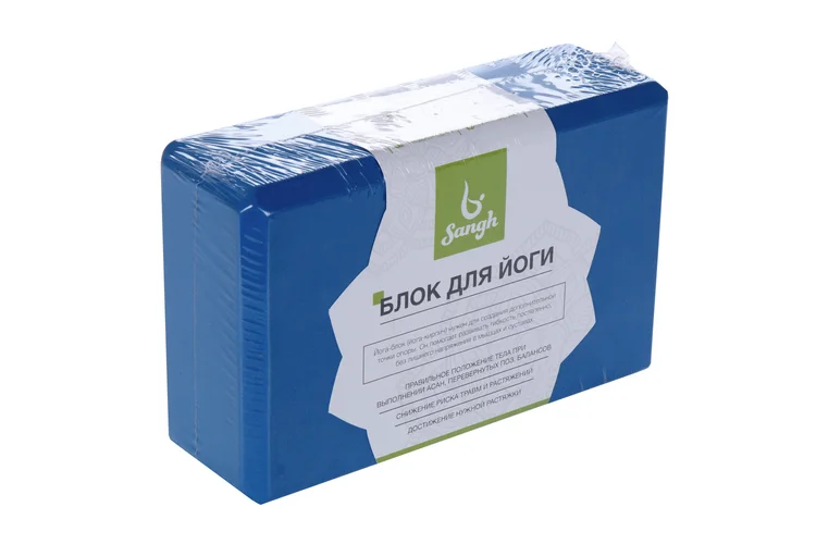 Блок Sangh для йоги 23×15×8 см 180 гр цвет синий