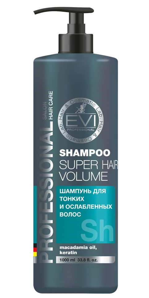 Шампунь EVI Professional Объем и сила для тонких / ослабленных волос 1 000 мл