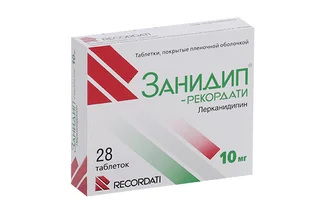 Занидип-Рекордати 10 мг 28 шт таблетки покрытые пленочной оболочкой