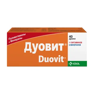 Дуовит таблетки покрытые пленочной оболочкой 40 шт
