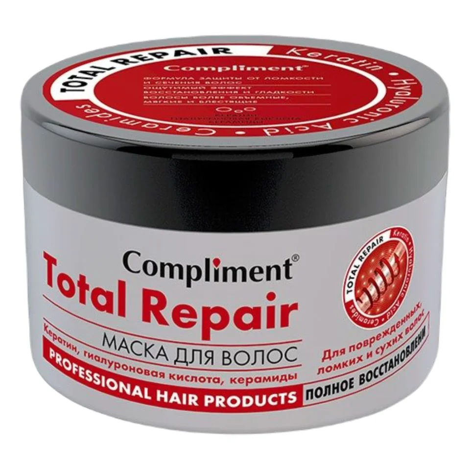 Маска для волос Total Repair с кератином Полное восстановление 500 мл Compliment