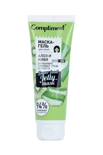 Маска-гель Compliment super food jelly для лица снимающая следы усталости алоэ / киви 130 мл