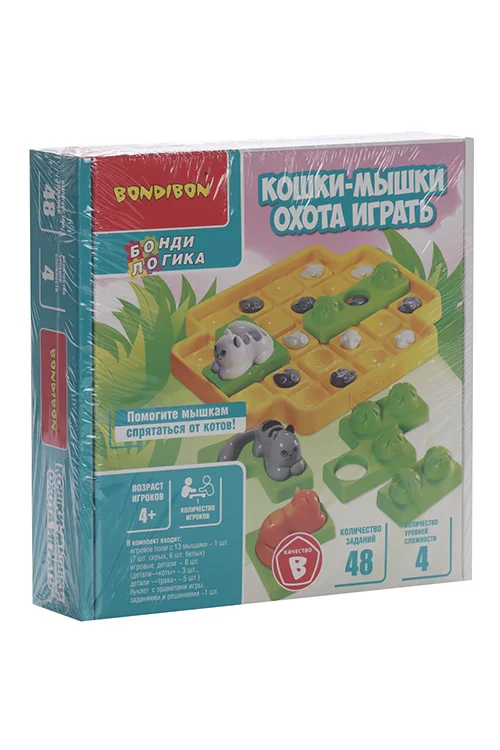 Игра Bondibon настольная головоломка Кошки- мышки охота играть для детей