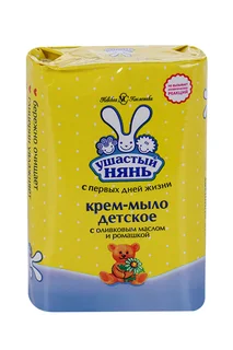 Крем-мыло Ушастый нянь детское оливковое масло / экстракт ромашки 90 гр