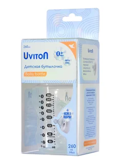 Бутылочка для новорожденных антиколиковая 260 мл 0+ мес. Uviton