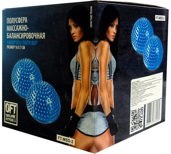 Массажная полусфера Original FitTools балансировочная зеленый 2 шт