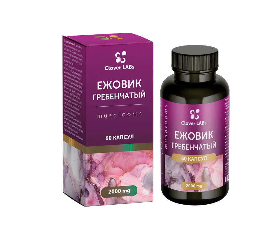 Экстракт Ежовик гребенчатый Clover Labs 60 капсул