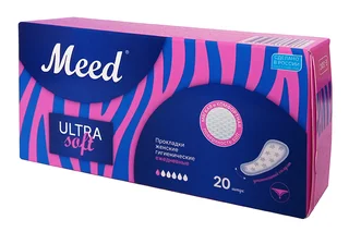 Прокладки женские гигиенические Meed ежедневные усеченные Ultra soft 20 шт