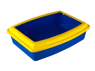 Туалет Вака для кошек глубокий с бортиком 43×32,5×12 см синий