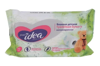 Туалетная бумага Fresh idea влажная детск растворяющ гипоаллерген 40 шт