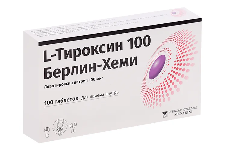 Л-Тироксин 100 Берлин Хеми 100 мкг 100 шт таблетки таблетки 100 мкг 100 шт