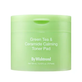 Нежные тонер-диски для восстановления кожи Green Tea&Ceramide Calming Toner Pads, 70 шт, BY Wishtrend