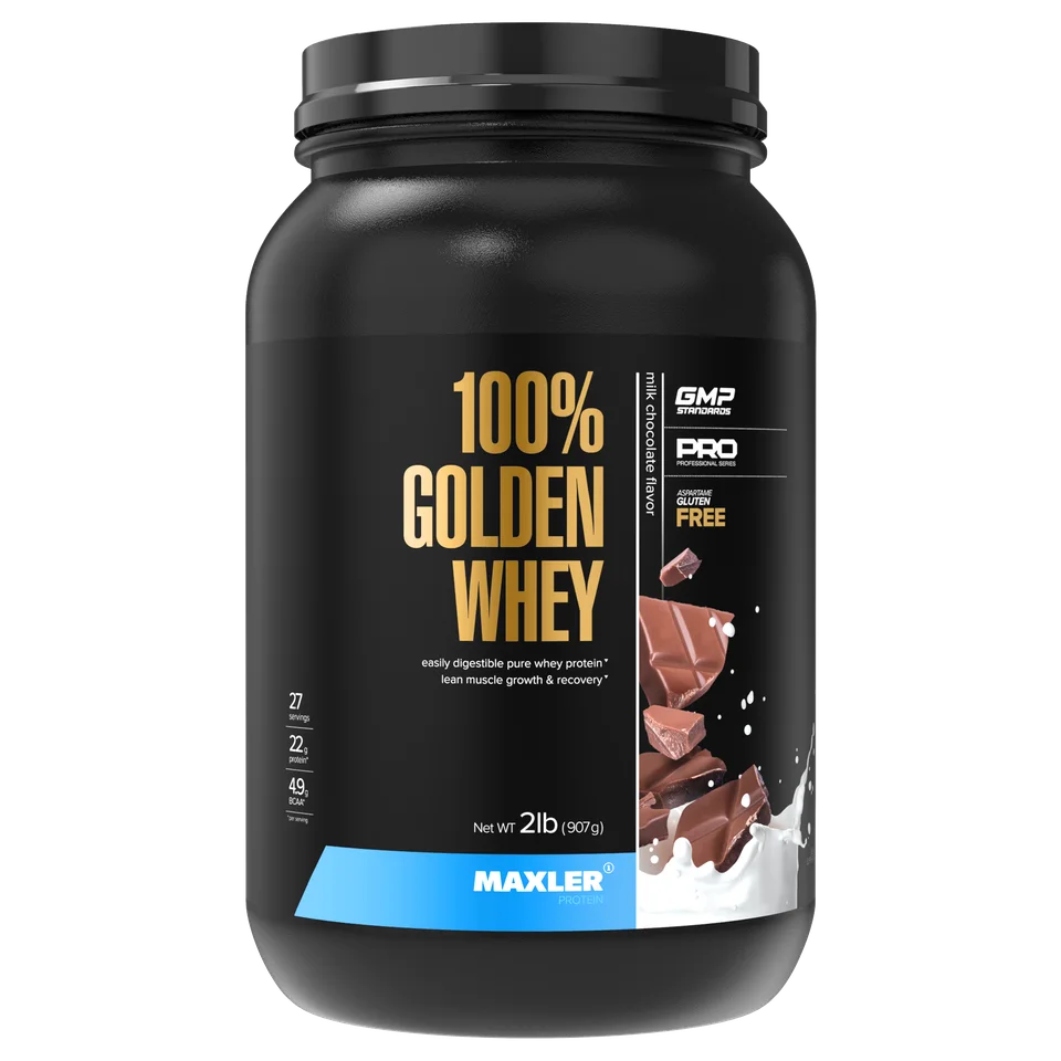 Протеин сывороточный Maxler Golden Whey 2lb (907 гр) - молочный шоколад